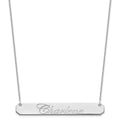 14k White Gold Large EDWARDIAN SCRIPT Bar Necklace
