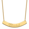 SS/Gold-plated Large EDWARDIAN SCRIPT Curved Bar Necklace