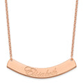 SS/Rose-plated Large EDWARDIAN SCRIPT Curved Bar Necklace