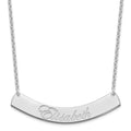 SS/Rhodium-plated Large EDWARDIAN SCRIPT Curved Bar Necklace