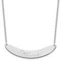SS/Rhod-plated Large EDWARDIAN SCRIPT Curved Bar Necklace
