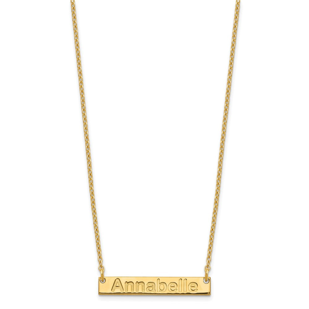 Sterling Silver/Gold-plated Small ARIAL ROUNDED Bar Necklace