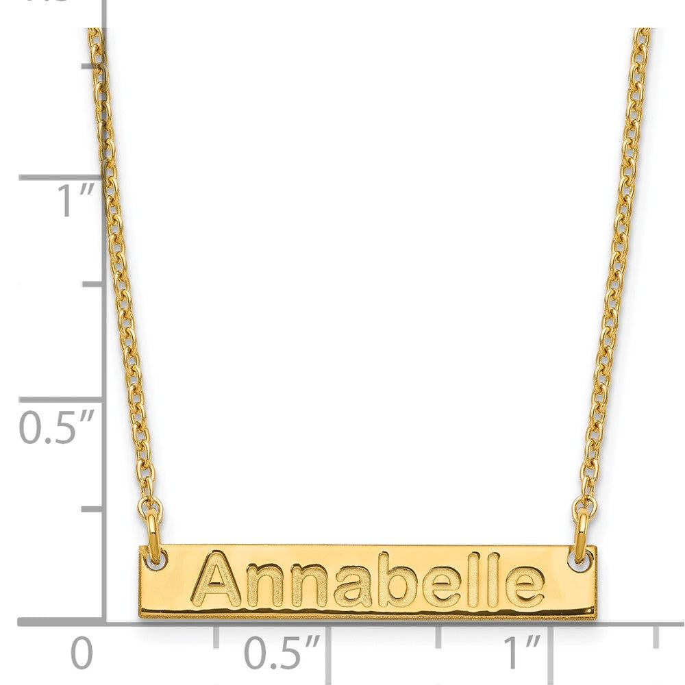Sterling Silver/Gold-plated Small ARIAL ROUNDED Bar Necklace