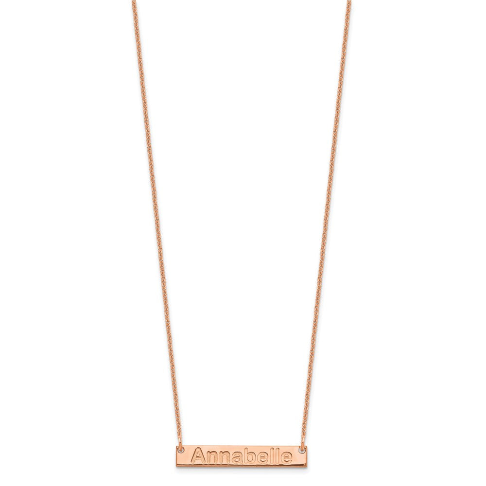 Sterling Silver/Rose-plated Small ARIAL ROUNDED Bar Necklace