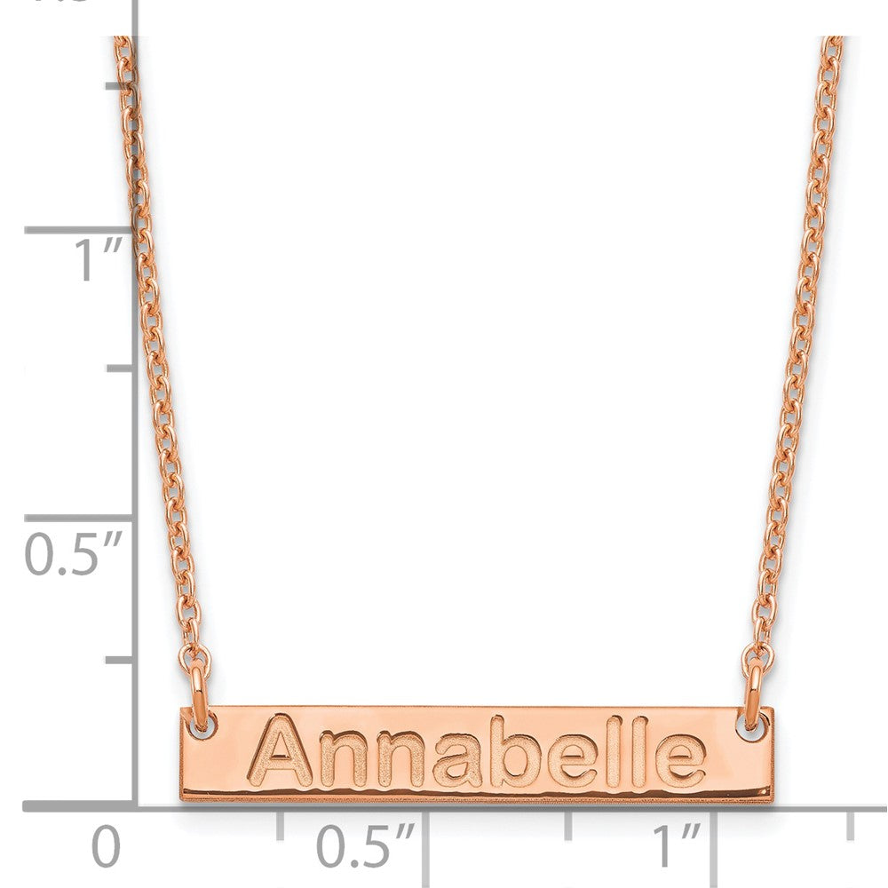 Sterling Silver/Rose-plated Small ARIAL ROUNDED Bar Necklace