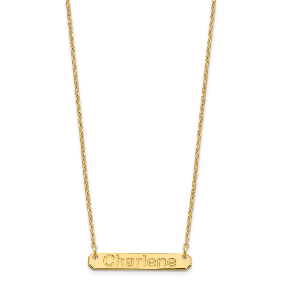 SS/Gold-plated Small ARIAL ROUNDED Bar Necklace