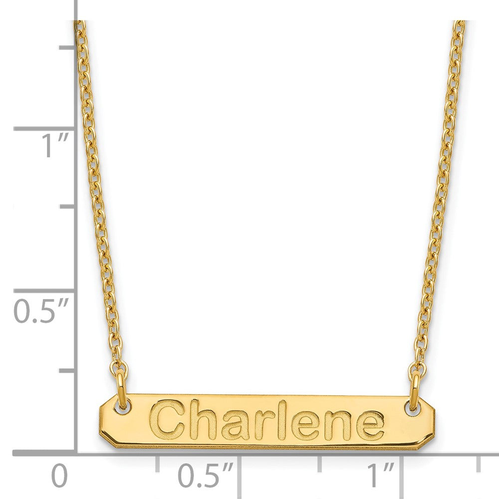 SS/Gold-plated Small ARIAL ROUNDED Bar Necklace