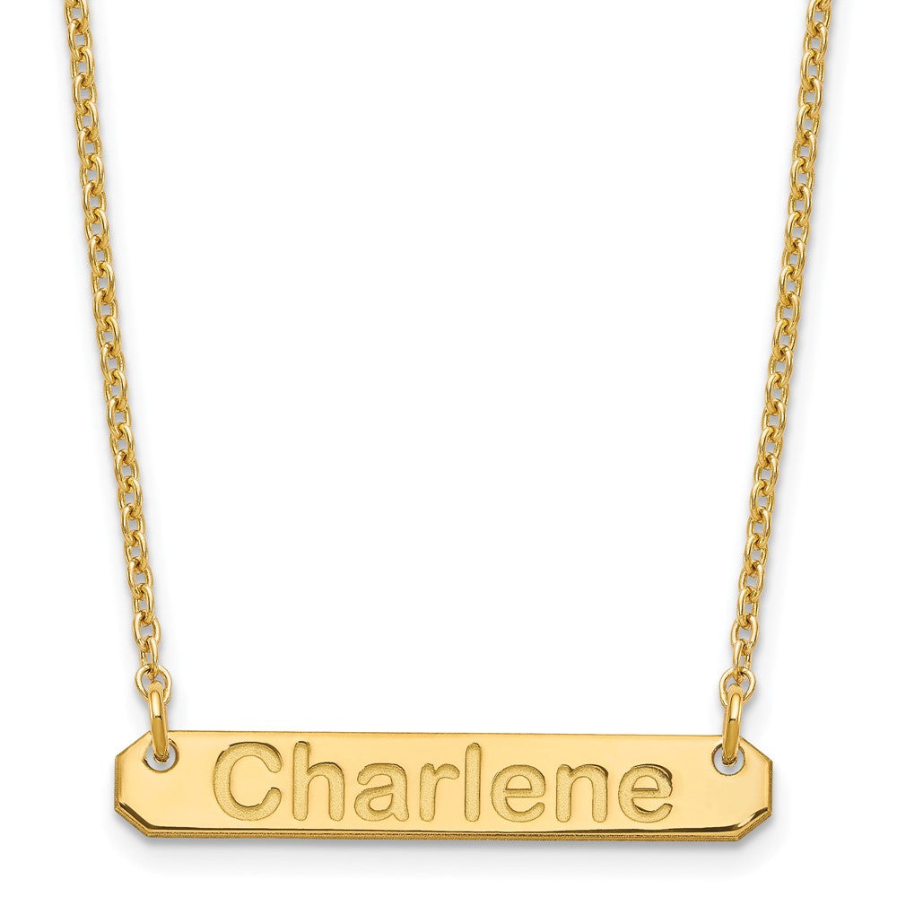 SS/Gold-plated Small ARIAL ROUNDED Bar Necklace