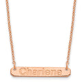 Sterling Silver/Rose-plated Small ARIAL ROUNDED Bar Necklace