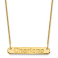 14k Yellow Gold Small ARIAL ROUNDED Bar Necklace