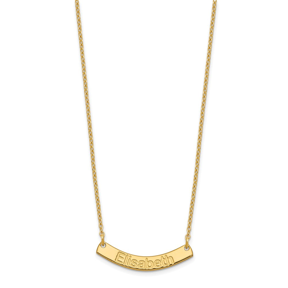 SS/Gold-plated Small ARIAL ROUNDED Curved Bar Necklace