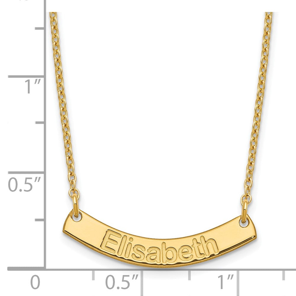 SS/Gold-plated Small ARIAL ROUNDED Curved Bar Necklace