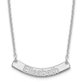 SS/Rhodium-plated Small ARIAL ROUNDED Curved Bar Necklace