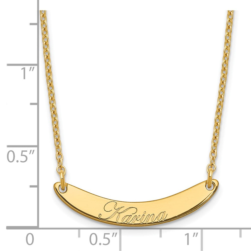 SS/Gold-plated Small EDWARDIAN SCRIPT Curved Bar Necklace
