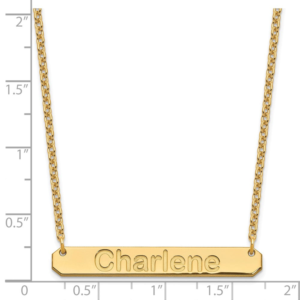 Sterling Silver/Gold-plated Medium ARIAL ROUNDED Bar Necklace