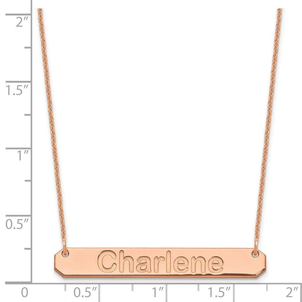 14k Rose Gold Medium ARIAL ROUNDED Bar Necklace