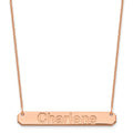 14k Rose Gold Medium ARIAL ROUNDED Bar Necklace