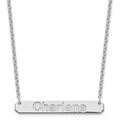 SS/Rhodium-plated Medium ARIAL ROUNDED Bar Necklace