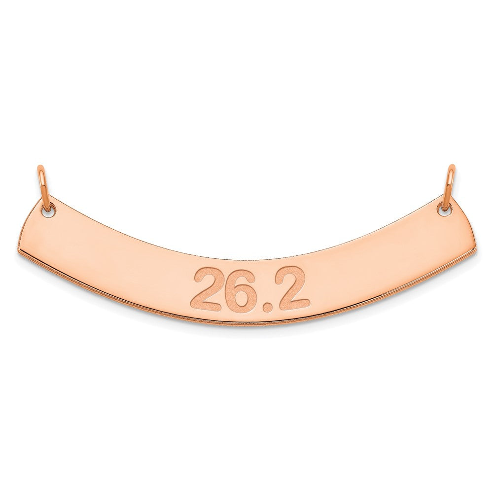14k Rose Gold Medium ARIAL ROUNDED Curved Bar Necklace