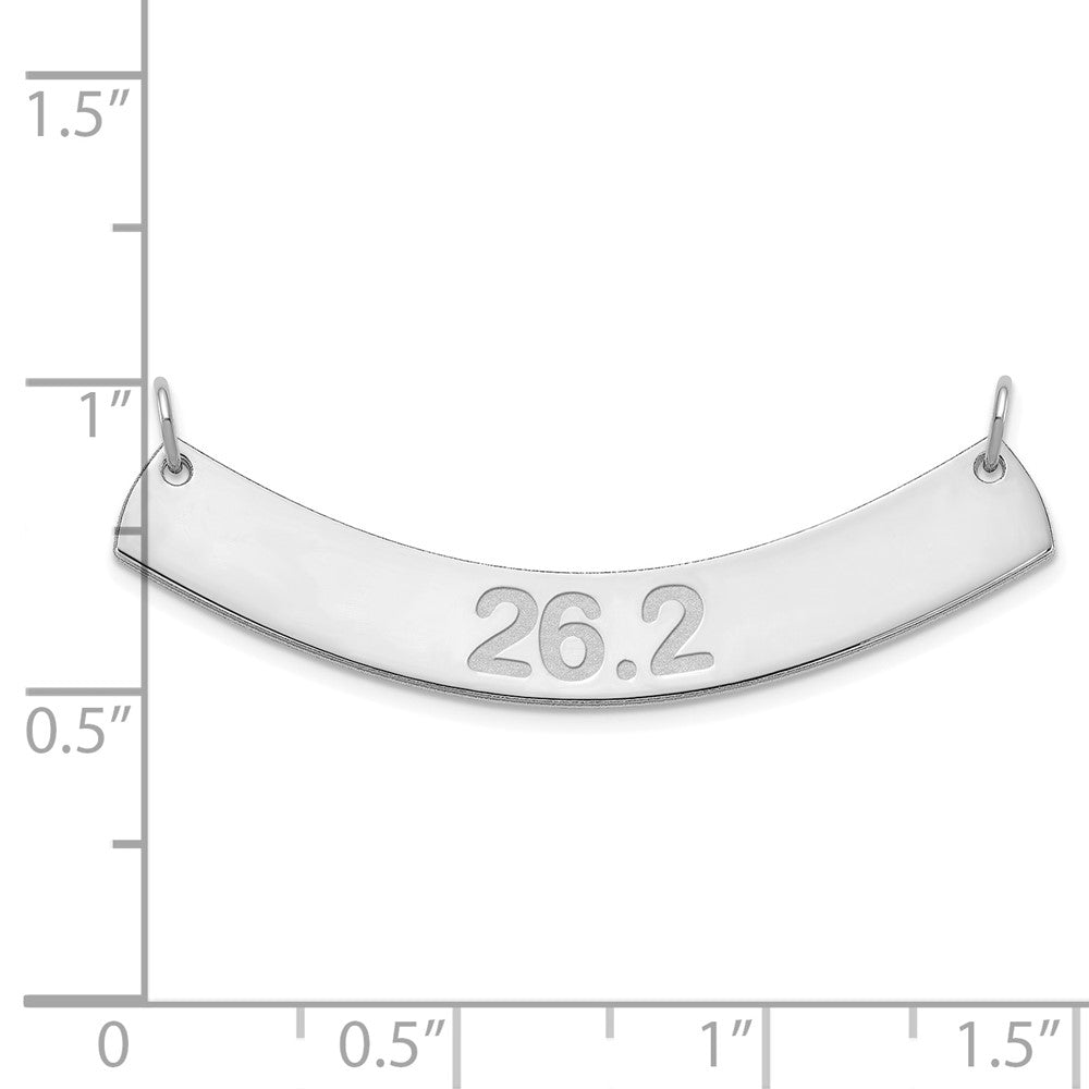 SS/Rhodium-plated Medium ARIAL ROUNDED Curved Bar Necklace