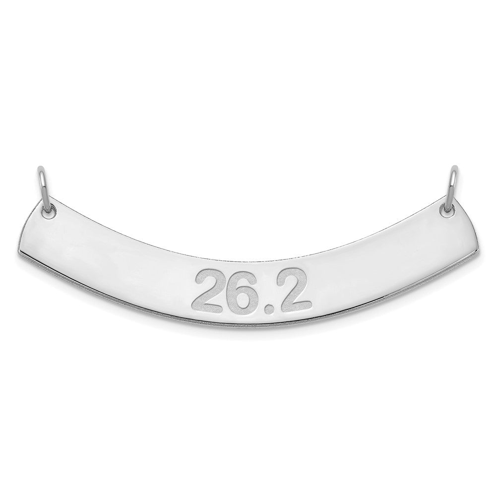 SS/Rhodium-plated Medium ARIAL ROUNDED Curved Bar Necklace