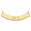14k Yellow Gold Medium ARIAL ROUNDED Curved Bar Necklace