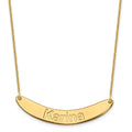 14k Yellow Gold Medium ARIAL ROUNDED Curved Bar Necklace