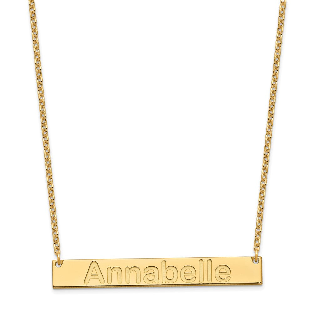 Sterling Silver/Gold-plated Large ARIAL ROUNDED Bar Necklace