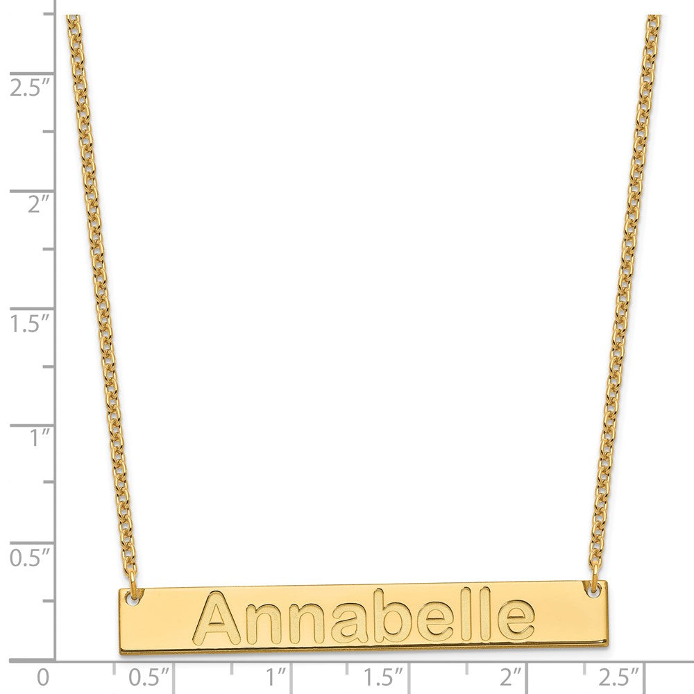Sterling Silver/Gold-plated Large ARIAL ROUNDED Bar Necklace
