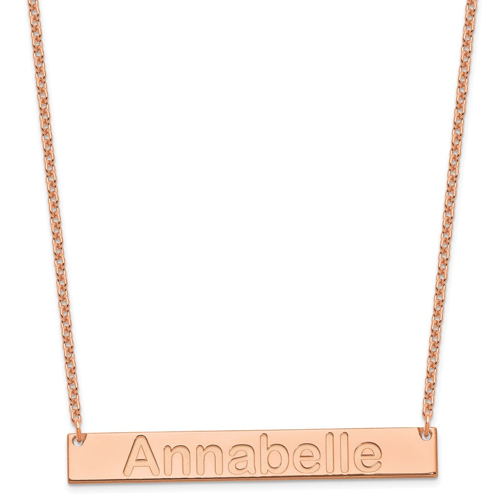 Sterling Silver/Rose-plated Large ARIAL ROUNDED Bar Necklace