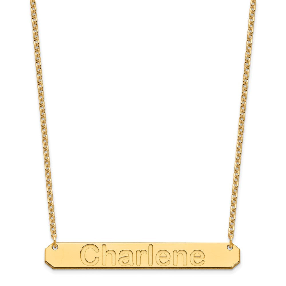 Sterling Silver/Gold-plated Large ARIAL ROUNDED Bar Necklace