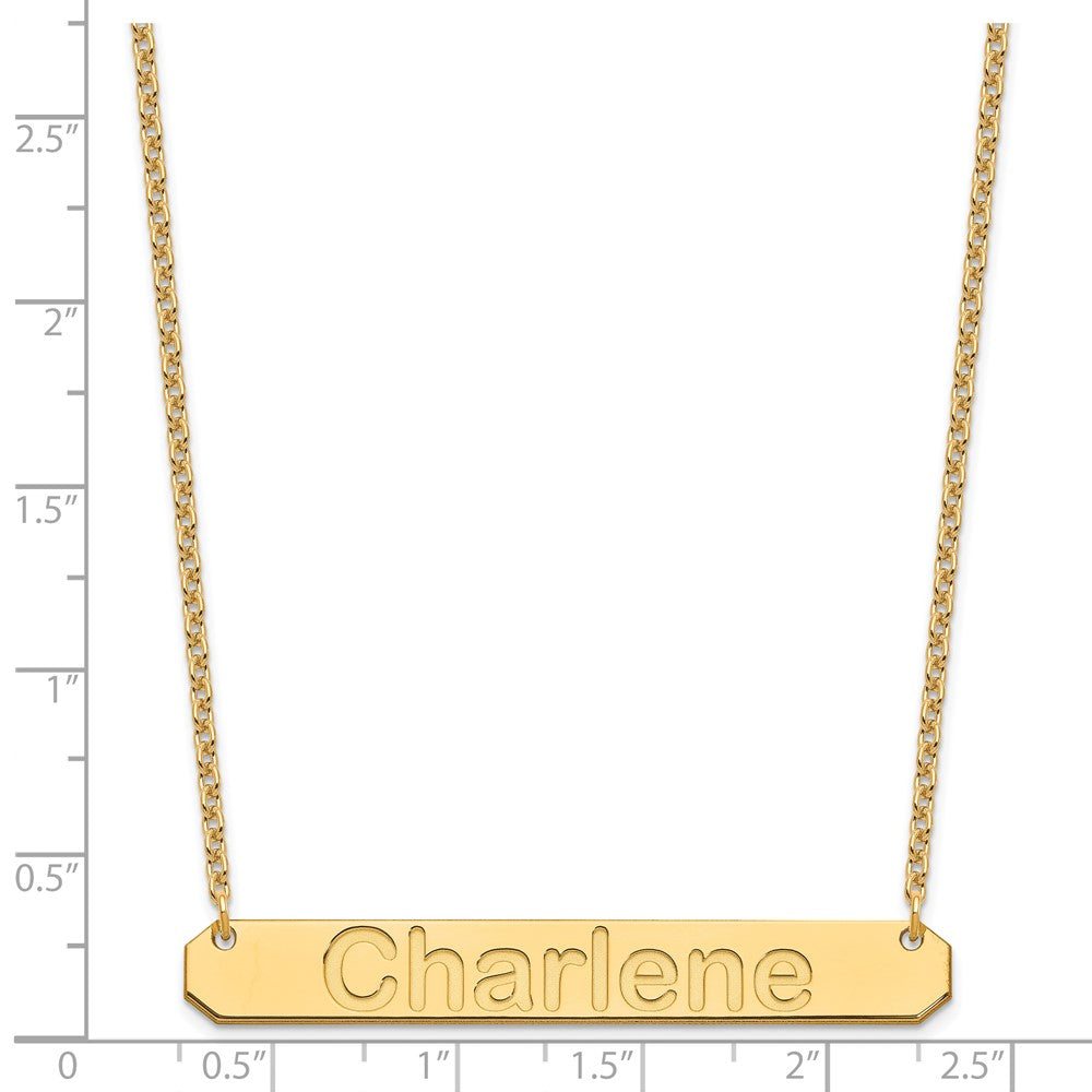 Sterling Silver/Gold-plated Large ARIAL ROUNDED Bar Necklace
