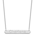 Sterling Silver/Rhodium-plated Large ARIAL ROUNDED Bar Necklace