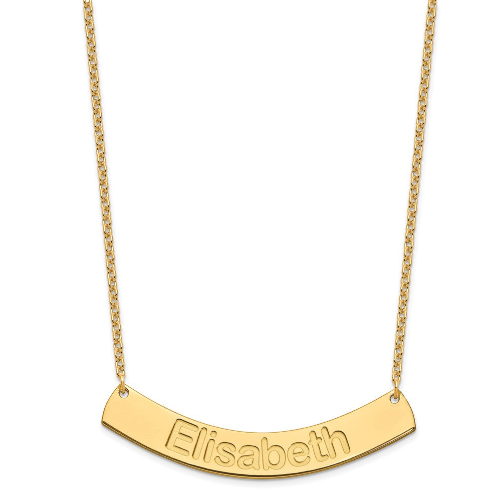 SS/Gold-plated Large ARIAL ROUNDED Curved Bar Necklace