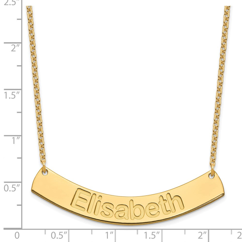 SS/Gold-plated Large ARIAL ROUNDED Curved Bar Necklace
