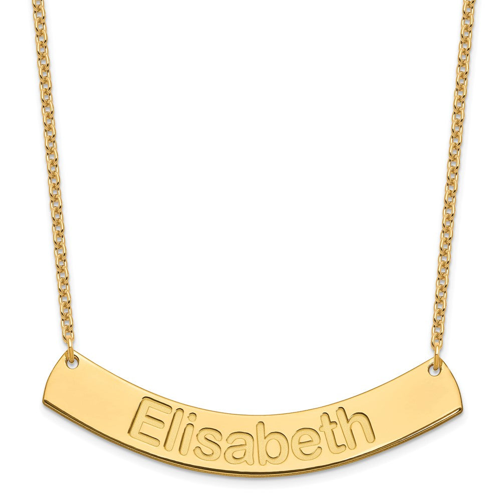 SS/Gold-plated Large ARIAL ROUNDED Curved Bar Necklace