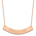 14k Rose Gold Large ARIAL ROUNDED Curved Bar Necklace