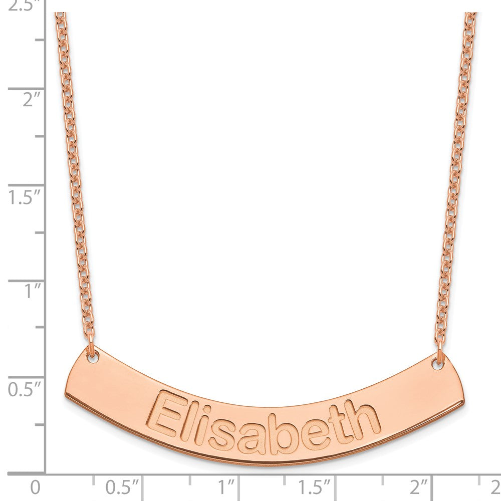 SS/Rose-plated Large ARIAL ROUNDED Curved Bar Necklace