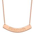SS/Rose-plated Large ARIAL ROUNDED Curved Bar Necklace