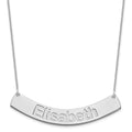 14k White Gold Large ARIAL ROUNDED Curved Bar Necklace