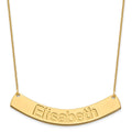 14k Yellow Gold Large ARIAL ROUNDED Curved Bar Necklace