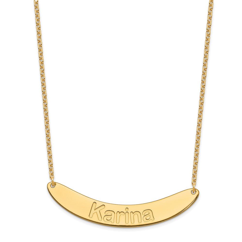 SS/Gold-plated Large ARIAL ROUNDED Curved Bar Necklace