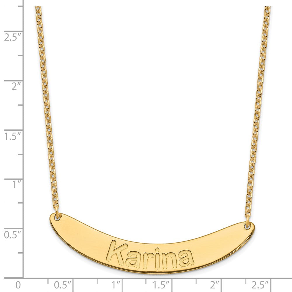 SS/Gold-plated Large ARIAL ROUNDED Curved Bar Necklace