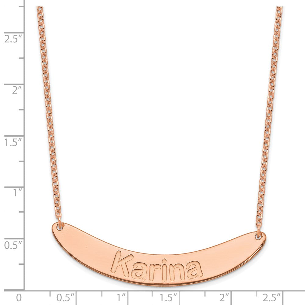 SS/Rose-plated Large ARIAL ROUNDED Curved Bar Necklace