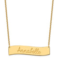 SS/Gold-plated Medium AWAYS IN MY HEART Curved Bar Necklace
