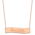 14k Rose Gold Medium ALWAYS IN MY HEART Curved Bar Necklace