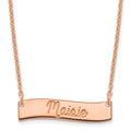 SS/Rose Gold Small ALWAYS IN MY HEART Curved Bar Necklace