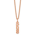 SS/Rose-plated Brushed Vertical 1 Name Charm Necklace