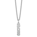 SS/Rhodium-plated Brushed Vertical 1 Name Charm Necklace