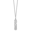 10k White Gold Brushed Vertical 1 Name Charm Necklace